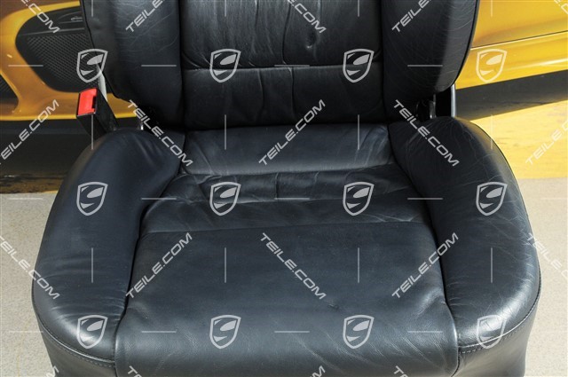 Seat, manual adjustable, leather, Metropole blue, Draped, damage, L