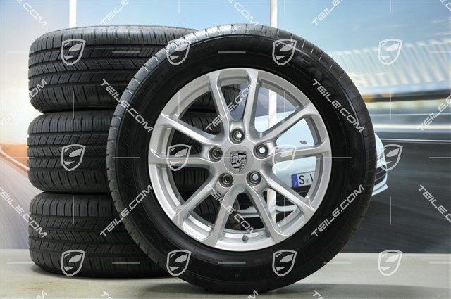 18" all-season wheel set, Cayenne facelift 2014-> rims 8J x 18 ET53 + GoodYear Eagle LS2 all-season tyres 255/55 R18, TPMS