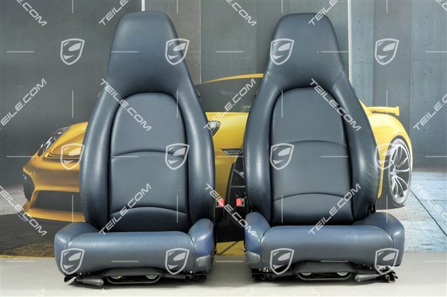 Seat, leather-leatherette, Midnight Blue, L+R