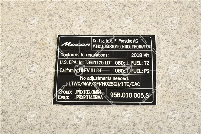 Notice sticker Macan