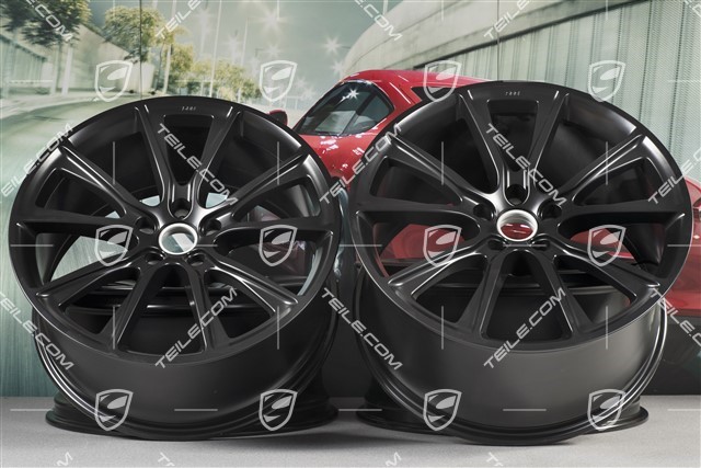 22-inch wheel rim set, BBS, 10J x 22 ET48 + 11,5J x 22 ET61, in blacksatin-mat