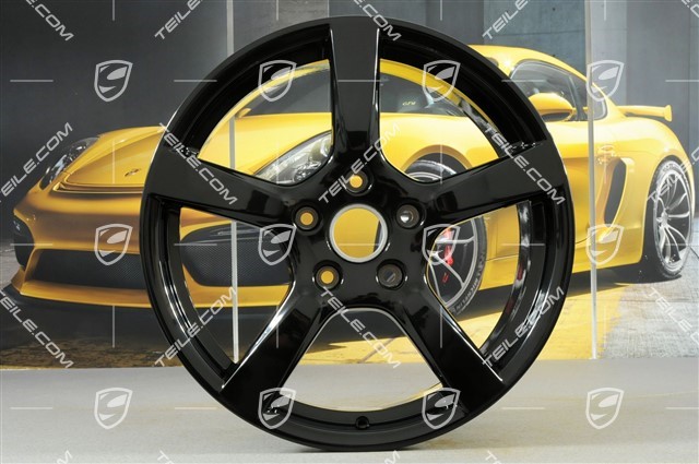 19-inch Cayman S wheel rim set, 8J x 19 ET57 + 10J x 19 ET45, black high gloss