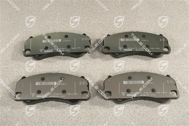 Brake pad repair set, PCCB, 991.2 C2/C2S/C4/C4S 2016- / 991 Turbo 2014-, front, L+R