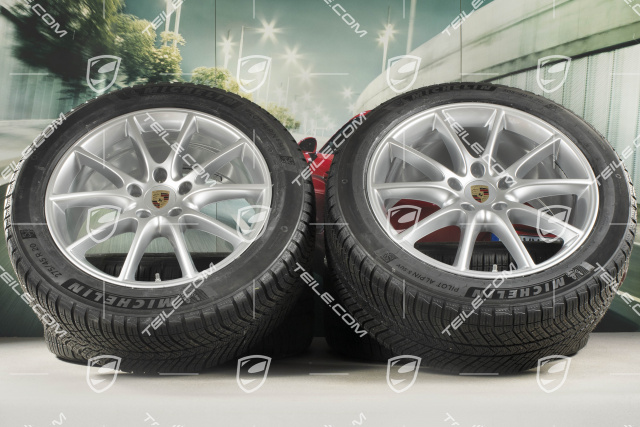 20" koła zimowe Cayenne Design, komplet, felgi 9J x 20 ET50 + 10,5J x 20 ET64 + NOWE opony zimowe Michelin 275/45 R20 + 305/40 R20, z czujnikami ciśnienia