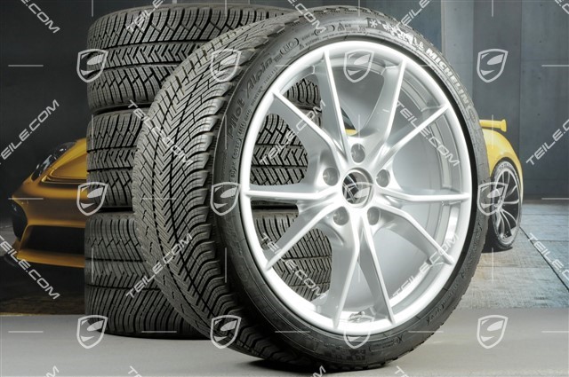 20" koła zimowe, komplet Carrera S (IV), felgi 8,5J x 20 ET49 + 11J x 20 ET78 + NOWE opony zimowe Michelin Pilot Alpin PA4 N1 245/35 R20 + 295/30 R20