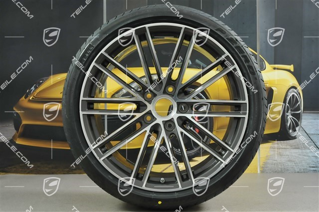 20" koła letnie, komplet 911 Turbo IV, felgi 11,5J x 20 ET56 + 9J x 20 ET51 + opony letnie Pirelli 305/30 ZR20 + 245/35 ZR20, Titan