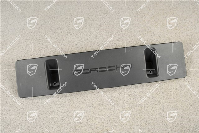 Front bumper number / Licence plate support, large, Black, Turbo
