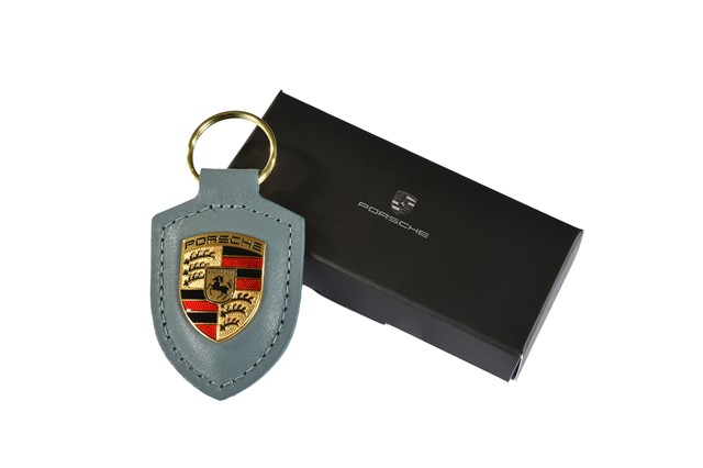 Porsche Schlüsselanhänger mit Wappen rot