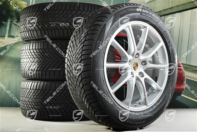 20-inch Cayenne Design winter wheel set, rims 9J x 20 ET50 + 10,5J x 20 ET64 + NEW Pirelli winter tyres 255/55 R20 + 295/45 R20, with TPMS