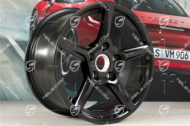 18-inch wheel rim Boxster IV, 9,5J x 18 ET49, black high gloss