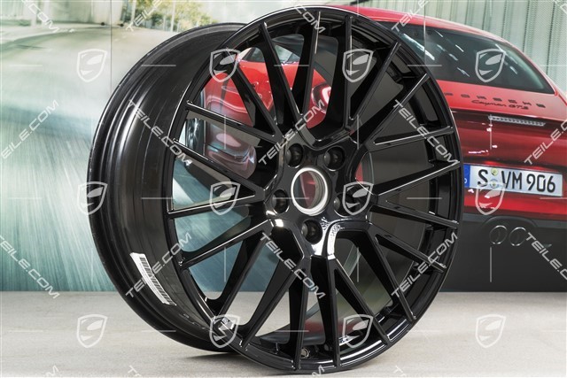 21-inch wheel rim set Cayenne RS Spyder, 11J x 21 ET58 + 9,5J x 21 ET46, black high gloss