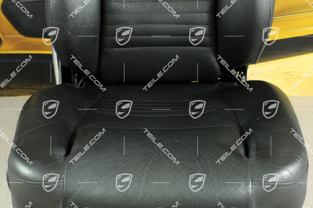 Seat, manual adjustable, leather/Leatherette, Black, damage, R