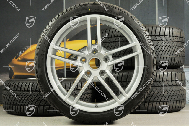 19-inch Carrera winter wheel set, 8,5J x 19 ET54 + 11J x 19 ET69, Continental winter tyres 235/40 R19 + 285/35 R19, with TPMS