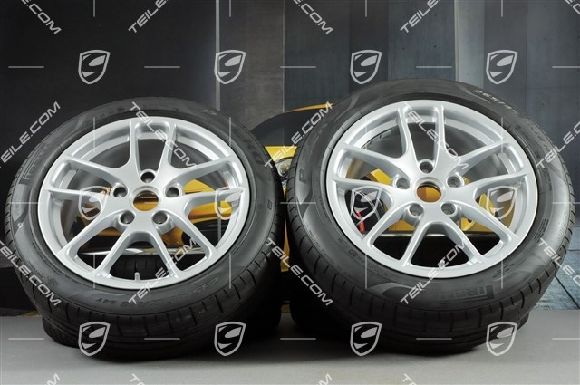 18" Cayman III Sommerräder Satz, Felgen 8J x 18 ET57 + 9,5J x 18 ET49, Pirelli P Zero Sommerreifen 235/45 R18 + 265/45 R18