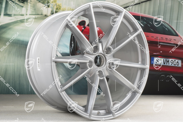 20+21-inch wheel rim set Carrera S, rims: front 8,5J x 20 ET53 + rear 11,5J x 21 ET67, Brilliant Chrome finish