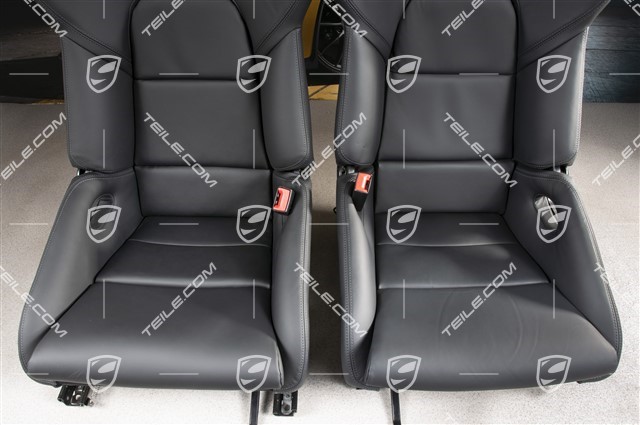 Bucket seats, collapsible, leather Black, L+R