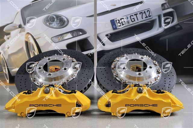 PCCB Ceramic brake retrofit kit, Turbo, incl. 380mm front brake discs + 350mm rear brake discs