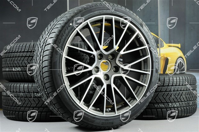 21-inch Cayenne RS Spyder winter wheel set, rims 9,5J x 21 ET46 + 11,0J x 21 ET58 + NEW Pirelli winter tyres 275/40 R21 + 305/35 R21, with TPMS