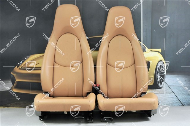 Seats, manual adjustable, leather, Sand Beige, set (L+R)