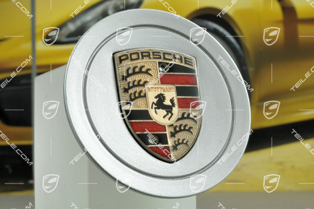 Center cap, coloured Porsche crest