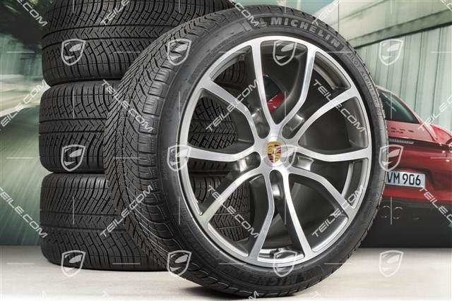 21-inch Cayenne COUPE Exclusive Design winter wheel set, rims 9,5J x 21 ET46 + 11,0J x 21 ET49 + NEW Michelin Pilot Alpin 5 winter tyres 275/40 R21 + 305/35 R21, with TPMS
