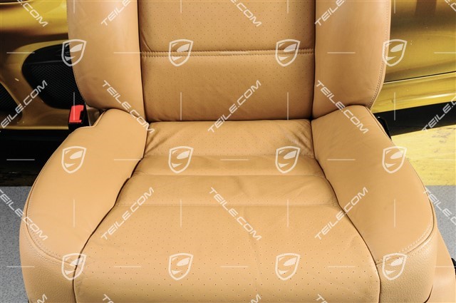 Seat, elect. adjustment, heating, memory, lumbar, leather, sand beige, damage, L