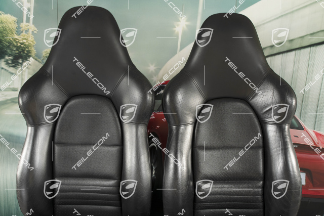 Sport seat (broad), manual adjustment, heating, leather, black, set L+R