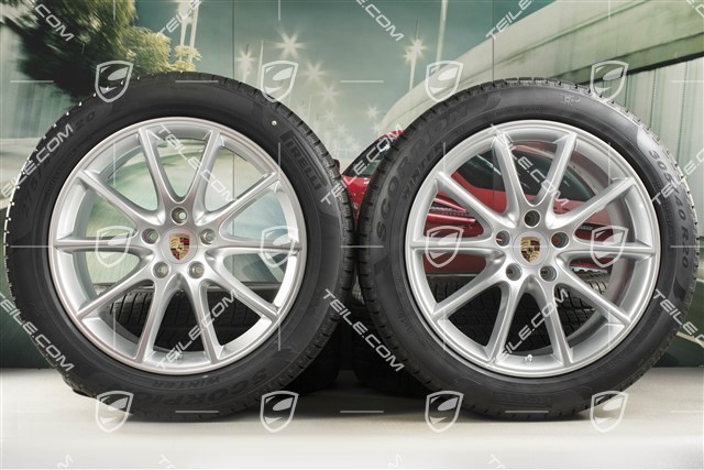 20-inch Cayenne Design winter wheel set, rims 9J x 20 ET50 + 10,5J x 20 ET64 + Pirelli winter tyres 275/45 R20 + 305/40 R20, with TPMS