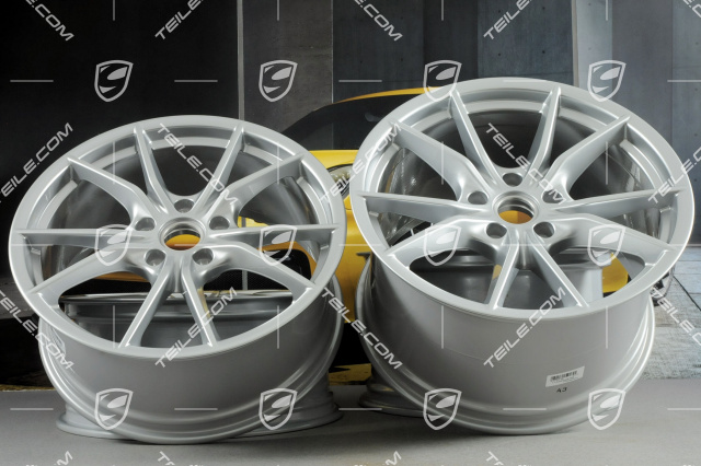 20-inch wheel rim set Carrera S IV, 8,5J x 20 ET49 + 11J x 20 ET56, for winter wheels, C4/C4S/GTS, Brilliant chrome finish