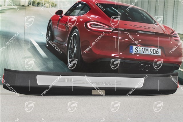 Listwa ozdobna progu wewnętrznego, Czarna/Szczotkowane aluminium, ''911 Carrera S'', L
