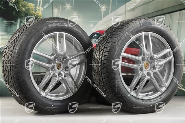 19-inch winter wheels set "Cayenne Turbo IV" facelift 2014->, alloy rims 8,5J x 19 ET59 + Dunlop winter tyres 265/50 R19, with TPM, DOT 15