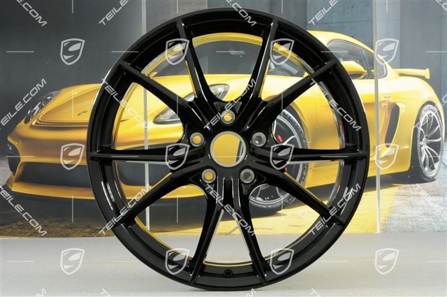 20" Komplet felg Carrera S IV, 8,5J x 20 ET49 + 11J x 20 ET78, do kół zimowych, C2/C2S, czarny wysoki połysk