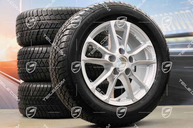 18-inch winter wheels set "Cayenne" facelift 2014->, alloy rims 8J x 18 ET53 + Michelin winter tyres 255/55 R18, with TPM