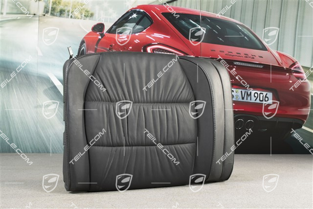 Back seat backrest, Draped leather, black, Coupe, R