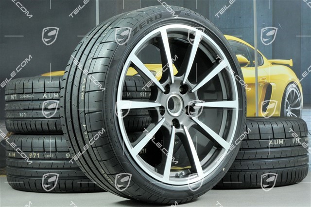 20-inch Carrera Classic summer wheels set, rims 8J x 20 ET57 + 10J x 20 ET45 + Pirelli summer tires 235/35 ZR20 + 265/35 ZR20, with TPMS