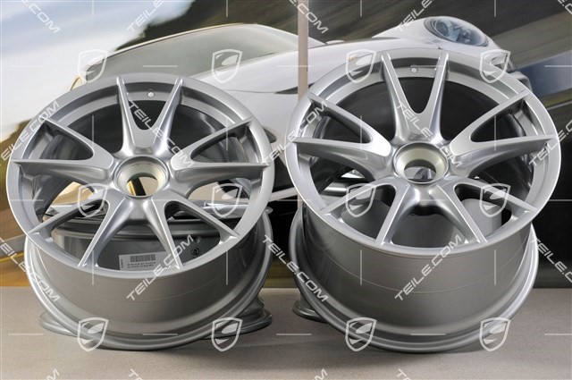 19-inch Rims set GT3RS / GT3RS 4.0, GT-Silber, 9J x 19 ET47 + 12J x 19 ET48