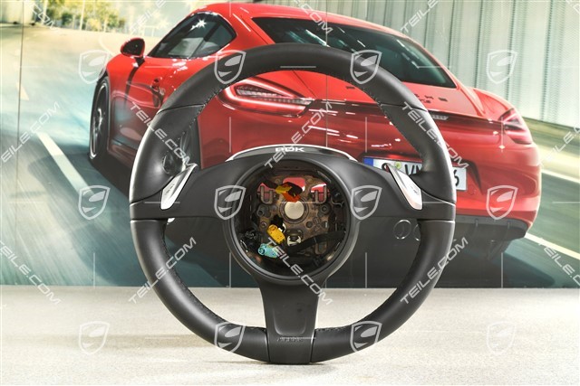 Multifunction steering wheel, Sport Chrono, PDK, heated, Smooth Leather, Black