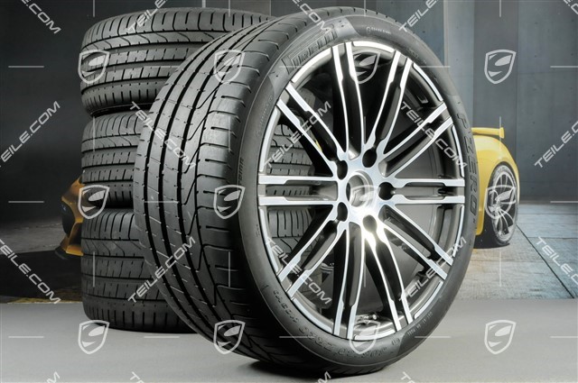 20" koła letnie komplet 911 Turbo III, felgi 8,5J x 20 ET51 + 11J x 20 ET52 + NOWE opony letnie Pirelli 245/35 ZR20 + 305/30 ZR20, z czujnikami ciśnienia