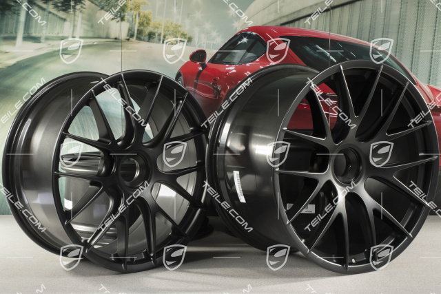 20"+21" GT2RS/GT3RS Magnesium Radsatz, Felgen 9,5 J x 20 ET50 + 12,5 J x 21 ET48, Schwarz seidenglanz