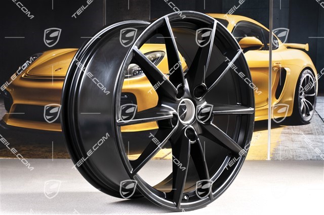 20+21-inch wheel rim set Carrera S, rims: front 8,5Jx20 ET53+ rear 11J x 21 ET66 in black satin-mat