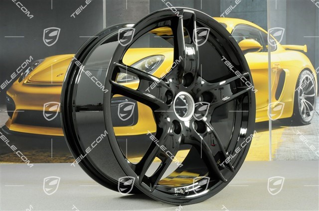 18-inch Boxster S wheel set, 8J x 18 x ET57 + 9J x 18 x ET43, black high gloss