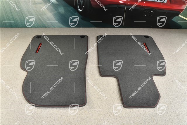 Black and Red Stitching Car Mats Set