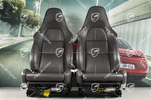 Sport Seats, el. adjustable, 18-way, heating, lumbar, ventilation, leather, Espresso, with Porsche crest, set, L+R