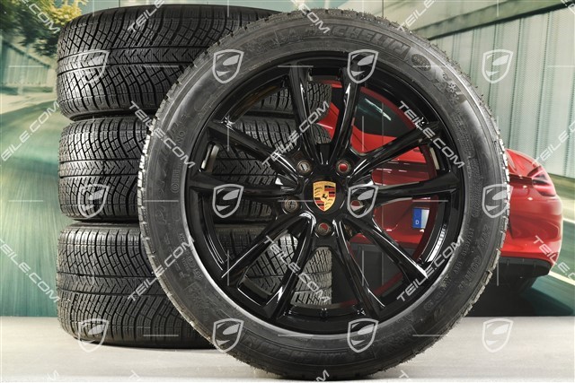19-inch winter wheels set "Panamera S", rims 9J x 19 ET64 + 10,5 J x 19 ET62 + Michelin Pilot Alpin 4 winter tyres 265/45 R19 + 295/40 R19, black high gloss